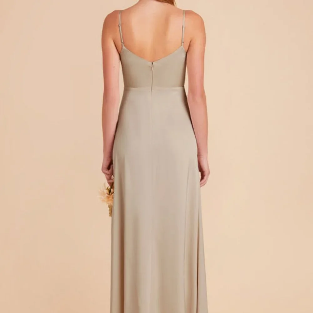 NEW Birdy Grey Catherine Matte Satin Dress in Neutral Champagne (Size Medium) - Picture 2 of 6
